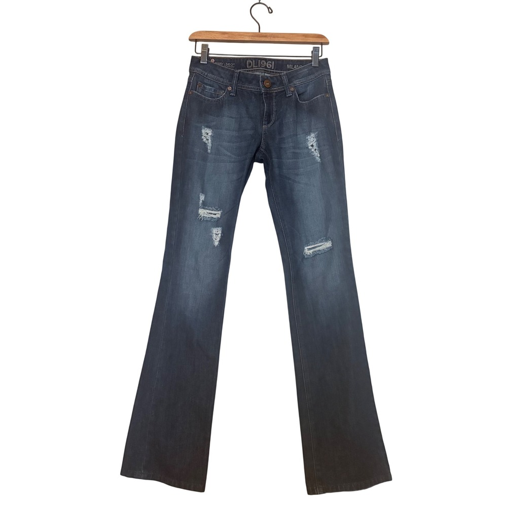 DL1961 Milano Boot Jeans Women Distressed Denim Size 25 Y2K 90s‎ low rise boot